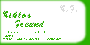 miklos freund business card